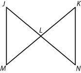 Given: L is the midpoint of JN; JM is not congruent to KN

Prove: angle M is not congruent to angl