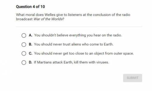 What moral does Wells give to listeners at the conclusion of the radio boradcast War of the Worlds?