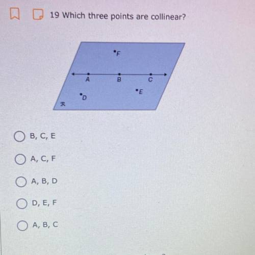 Which three points are collinear?