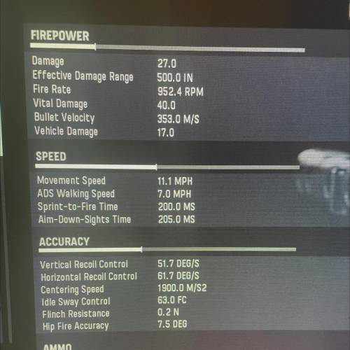 What do these weapon stats mean?

Idle sway control is measured in Fc???
Flinch resistance is meas