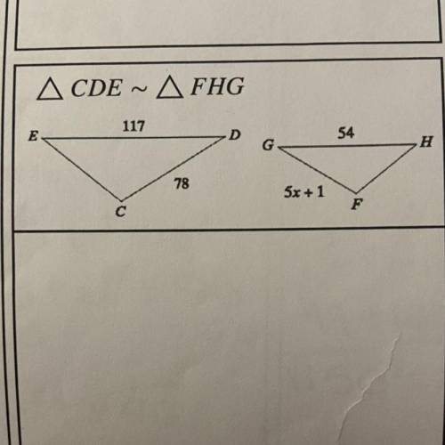 LAST ATTEMPT IM MARKING AS BRAINLIEST!! (Finding missing sides- similar triangles Algebraic practic