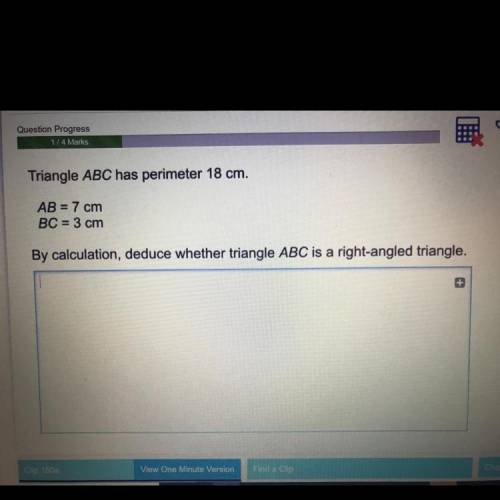 Triangle ABC has perimeter 18 cm.

AB = 7 cm
BC = 3 cm
By calculation, deduce whether triangle ABC