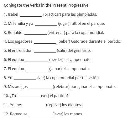 Please help me 15 points spanish work