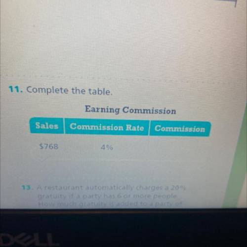 11. Complete the table.
Earning Commission
Salles
Commission Rate
Commission