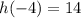 h(-4)=14