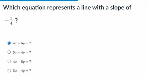 Which equation represents a line with a slope of -5/4?