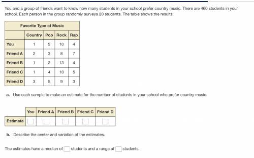 Question

You and a group of friends want to know how many students in your school prefer country