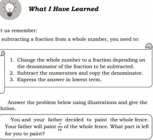 Answer the problem below using illustrations and give the

solution.
You and your father decided t