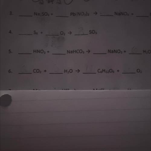 Number 6 
CO2
+
H₂O →
C6H12O6 +
O2