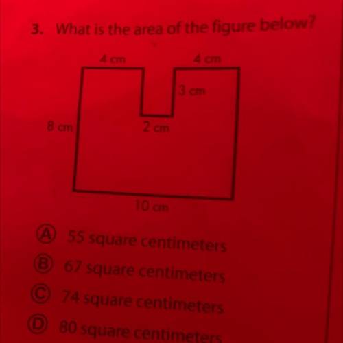 What is the area of the figure below ?