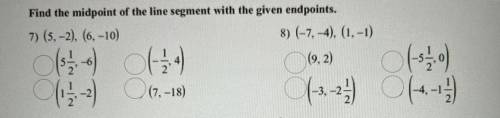 Find the midpoint of the line segment with the given endpoints