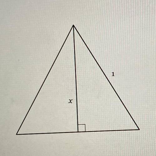 The triangle below is equilateral. Find the length of side x in simplest radical form

with a rati