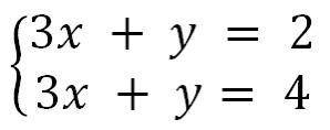 Solve (values for x and y) the following systems of linear equation. Write “FALSE EQUATION” if the
