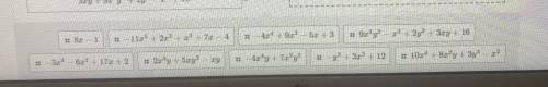 Match each polynomial with its correct standard form.

Put responses in the correct input to answe