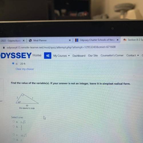 Find the value of the variable(s). If your answer is not an integer, leave it in simplest radical f