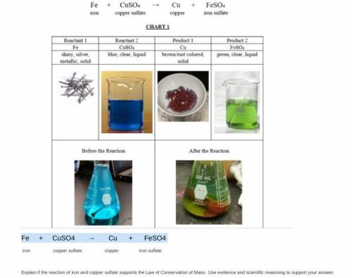 Fe + CuSO4 → Cu + FeSO4

iron copper sulfate copper iron sulfate 
Explain if the reaction of iron