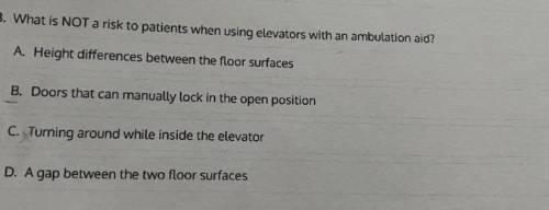 What is NOT a risk to patients when using elevators with an ambulation aid?