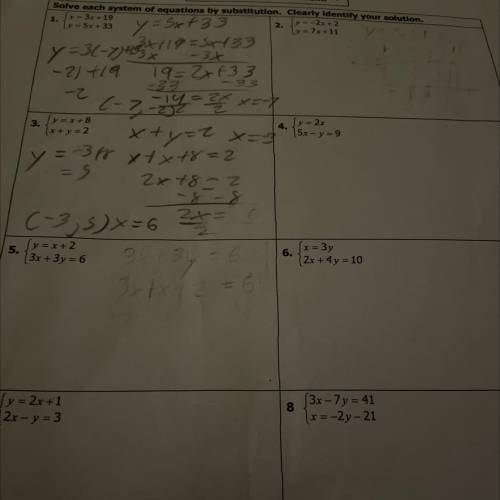 Unit 5: Systems of Equations & Inequalities Homework 2: Solving Systems by Substitution