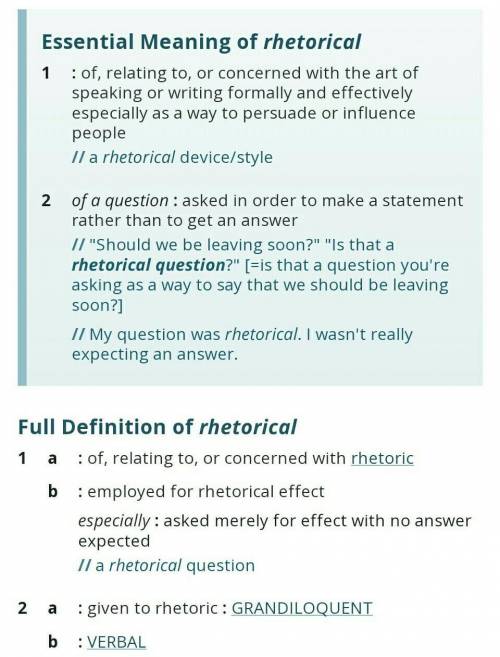 What does Rhetorical mean