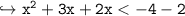 \\ \tt\hookrightarrow x^2+3x+2x