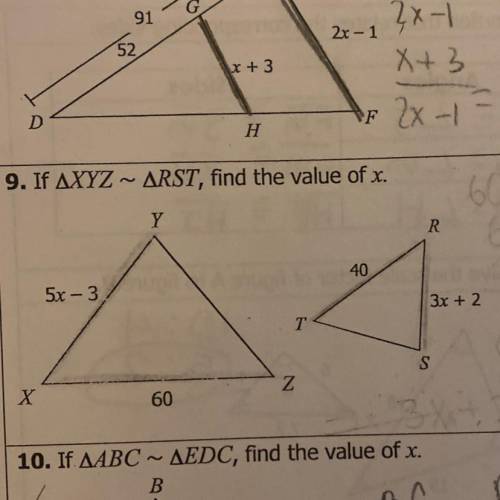 Please help i need number 9 and i just need to know what x is