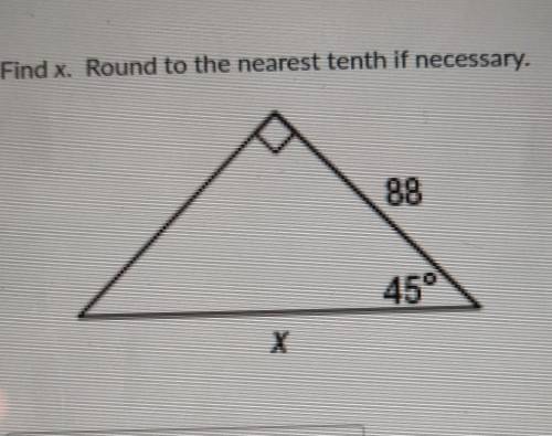 Find x. Round to the nearest tenth if necessary.
