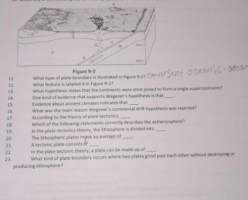 Plate tectonics review,I'm behind on work and I need to turn this in tmrw