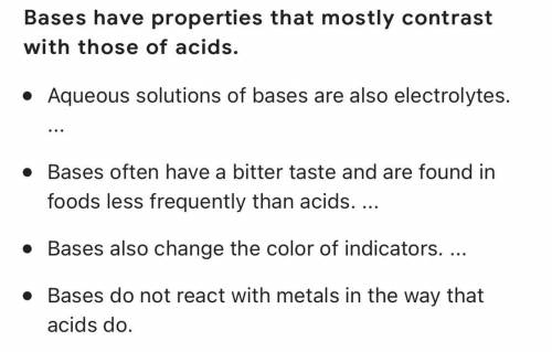 What are properties of a base