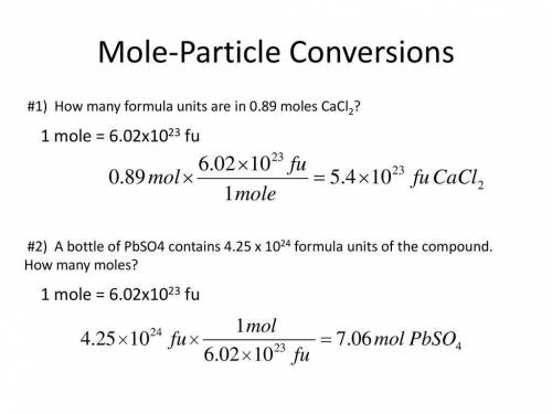 How do I Determine the number of moles in 3.51 x 1023 formula units of CaCl2.