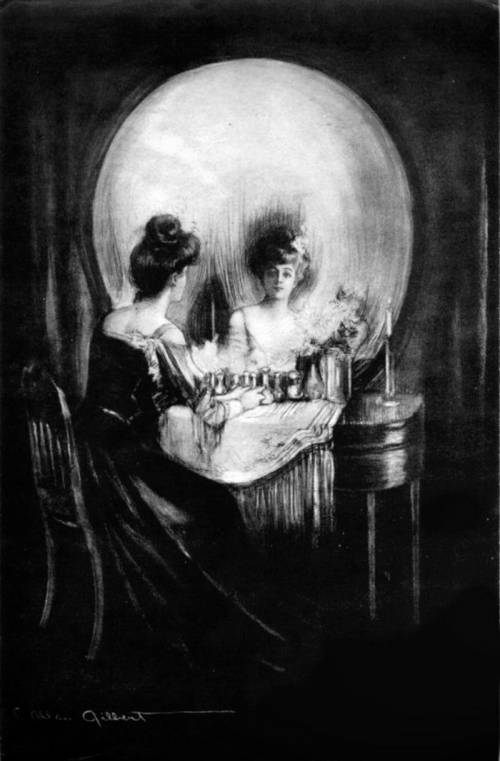What does this picture by Charles Allan Gilbert All is Vanity shows? Explain in 5 sentences