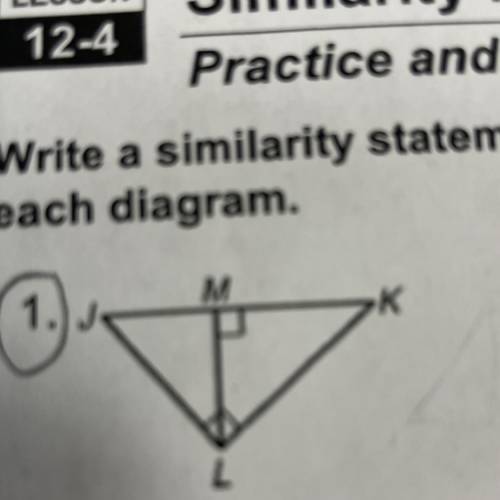 Write a similarity statement comparing the three triangles in each diagram