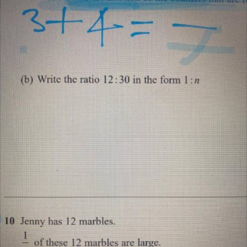 (b) Write the ratio 12:30 in the form 1:n