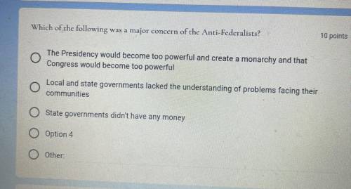 Which of the following was a major concern of the Anti-Federalists?