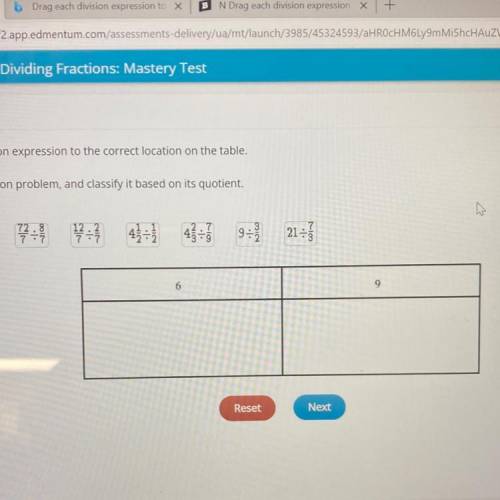 Drag each division expression to the correct location on the table. Solve each division problem, an