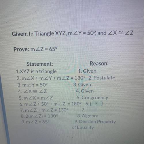 Given: in triangle XYZ, m
Prove: m
PLEASE HELP WILL MARK BRAINLIEST ASAP NUMBER 6 AND 7