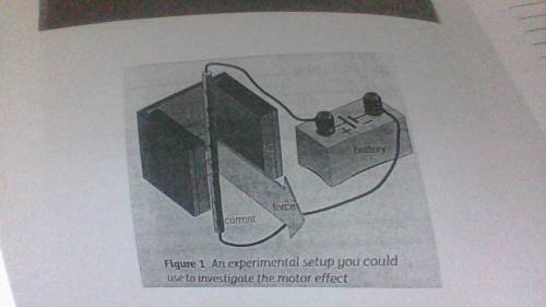 Please help! A straight wire is placed in the magnetic field of a U-shaped magnet as shown in fig.